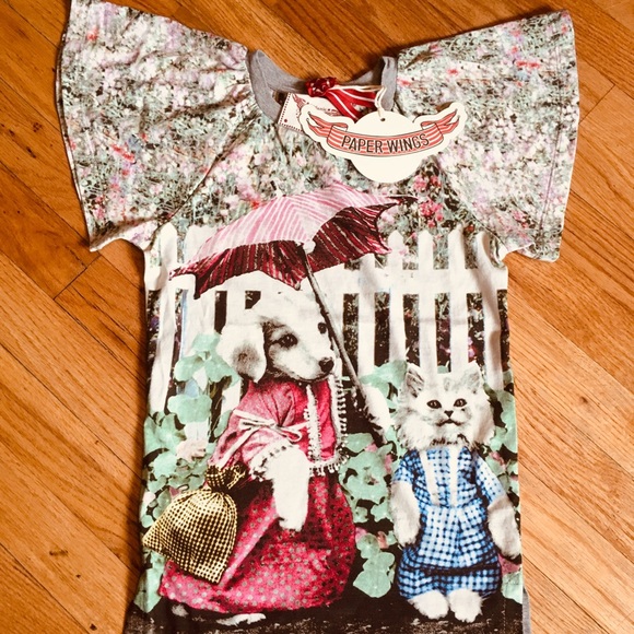 Little Wings raglan Vintage t-shirt Dress: NWT - Picture 1 of 3